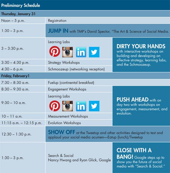 Social Media Mashup Schedule