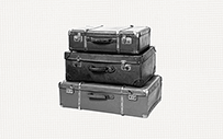 A stack of suitcases.